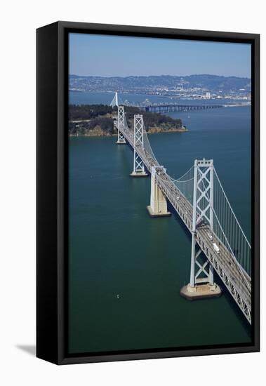 California, Bay Bridge, San Francisco Bay to Yerba Buena Island-David Wall-Framed Stretched Canvas