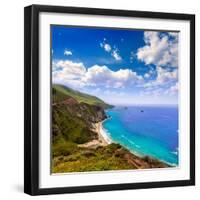 California  Beach near Bixby Bridge in Big Sur in Monterey County along State Route 1 US-holbox-Framed Photographic Print