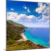 California  Beach near Bixby Bridge in Big Sur in Monterey County along State Route 1 US-holbox-Mounted Photographic Print