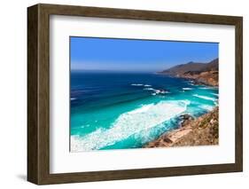 California  Beach near Bixby Bridge in Big Sur in Monterey County along State Route 1 US-holbox-Framed Photographic Print