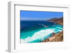 California  Beach near Bixby Bridge in Big Sur in Monterey County along State Route 1 US-holbox-Framed Photographic Print