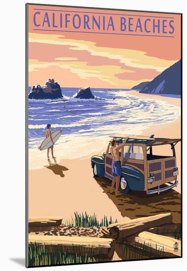 California Beaches - Woody on Beach-null-Mounted Poster