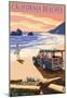 California Beaches - Woody on Beach-null-Mounted Poster