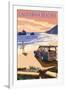 California Beaches - Woody on Beach-Lantern Press-Framed Art Print