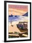 California Beaches - Woody on Beach-Lantern Press-Framed Art Print