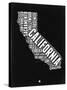 California Black and White Map-NaxArt-Stretched Canvas