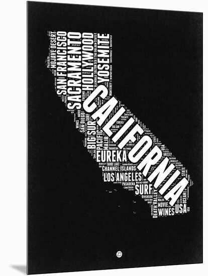 California Black and White Map-NaxArt-Mounted Art Print