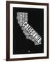 California Black and White Map-NaxArt-Framed Art Print