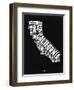 California Black and White Map-NaxArt-Framed Art Print