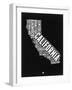 California Black and White Map-NaxArt-Framed Art Print