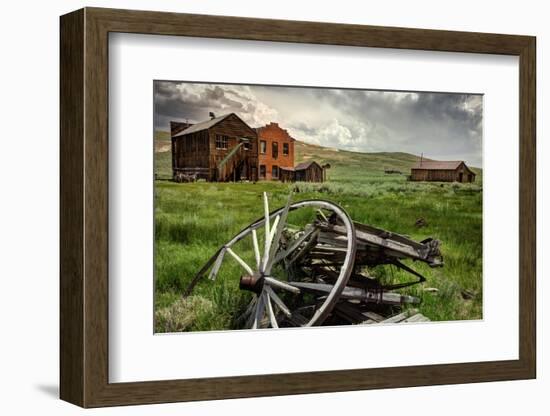 California, Bodie State Historic Park. Broken Wagon and Abandoned Buildings-Jaynes Gallery-Framed Photographic Print