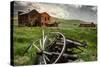 California, Bodie State Historic Park. Broken Wagon and Abandoned Buildings-Jaynes Gallery-Stretched Canvas