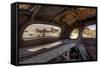 California, Bodie State Historic Park. Inside Abandoned Car Looking Out-Jaynes Gallery-Framed Stretched Canvas