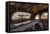 California, Bodie State Historic Park. Inside Abandoned Car Looking Out-Jaynes Gallery-Framed Stretched Canvas