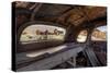 California, Bodie State Historic Park. Inside Abandoned Car Looking Out-Jaynes Gallery-Stretched Canvas