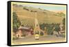 California Bottle of Champagne in Street, Paso Robles, California Wine Country-null-Framed Stretched Canvas