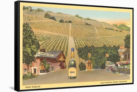 California Bottle of Champagne in Street, Paso Robles, California Wine Country-null-Framed Stretched Canvas