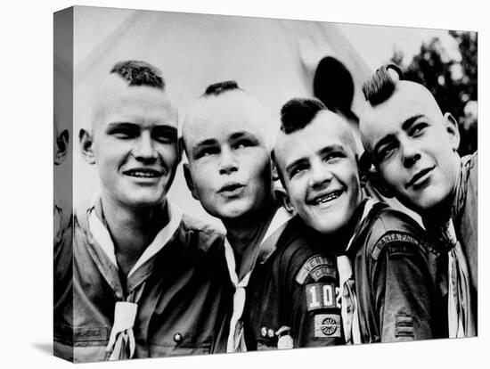 California Boy Scouts with Mohawk Haircuts-null-Stretched Canvas