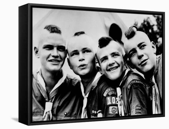 California Boy Scouts with Mohawk Haircuts-null-Framed Stretched Canvas