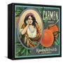California, Carmen Brand Citrus Label-Lantern Press-Framed Stretched Canvas