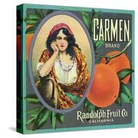 California, Carmen Brand Citrus Label-Lantern Press-Stretched Canvas