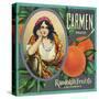 California, Carmen Brand Citrus Label-Lantern Press-Stretched Canvas