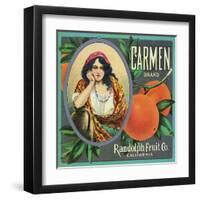 California, Carmen Brand Citrus Label-Lantern Press-Framed Art Print