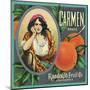 California, Carmen Brand Citrus Label-Lantern Press-Mounted Art Print