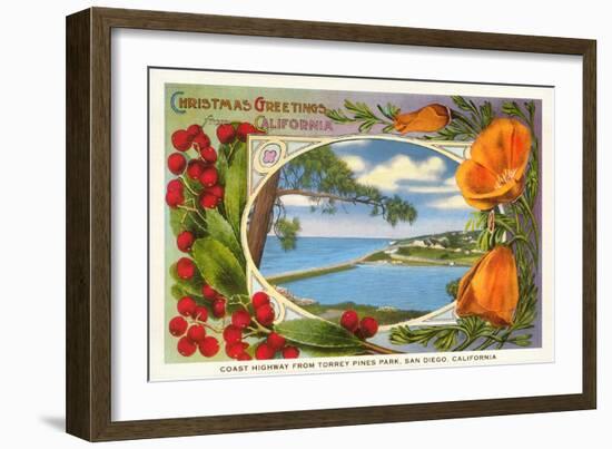 California Christmas, Torrey Pines-null-Framed Art Print