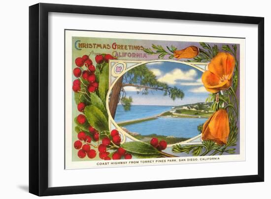 California Christmas, Torrey Pines-null-Framed Art Print