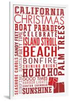 California - Christmas - Typography-Lantern Press-Framed Art Print