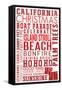 California - Christmas - Typography-Lantern Press-Framed Stretched Canvas