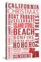 California - Christmas - Typography-Lantern Press-Stretched Canvas