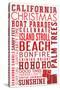 California - Christmas - Typography-Lantern Press-Stretched Canvas