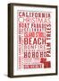 California - Christmas - Typography-Lantern Press-Framed Art Print