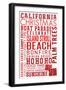 California - Christmas - Typography-Lantern Press-Framed Art Print