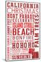 California - Christmas - Typography-Lantern Press-Mounted Art Print