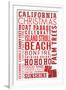 California - Christmas - Typography-Lantern Press-Framed Art Print