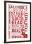 California - Christmas - Typography-Lantern Press-Framed Art Print