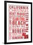 California - Christmas - Typography-Lantern Press-Framed Art Print