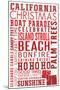 California - Christmas - Typography-Lantern Press-Mounted Art Print