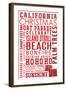 California - Christmas - Typography-Lantern Press-Framed Art Print