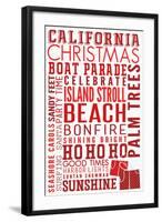 California - Christmas - Typography-Lantern Press-Framed Art Print