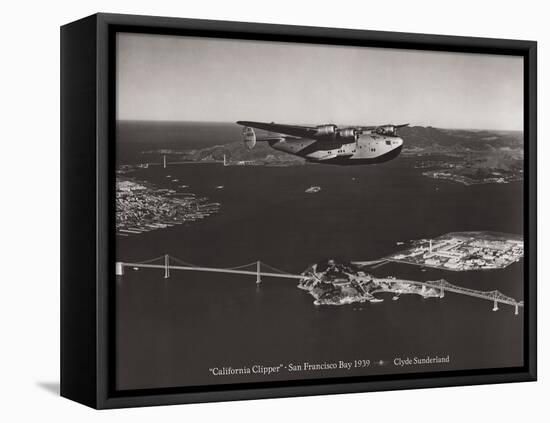 California Clipper, San Francisco Bay, California 1939-Clyde Sunderland-Framed Stretched Canvas