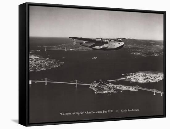 California Clipper, San Francisco Bay, California 1939-Clyde Sunderland-Framed Stretched Canvas