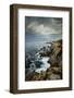 California. Clouds Approaching Cliffs and Surging Waves at Bodega Head, Sonoma Coast State Beach-Judith Zimmerman-Framed Photographic Print