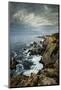 California. Clouds Approaching Cliffs and Surging Waves at Bodega Head, Sonoma Coast State Beach-Judith Zimmerman-Mounted Photographic Print