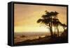 California Coast-Albert Bierstadt-Framed Stretched Canvas