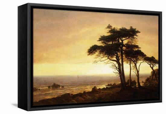 California Coast-Albert Bierstadt-Framed Stretched Canvas