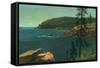 California Coast-Albert Bierstadt-Framed Stretched Canvas